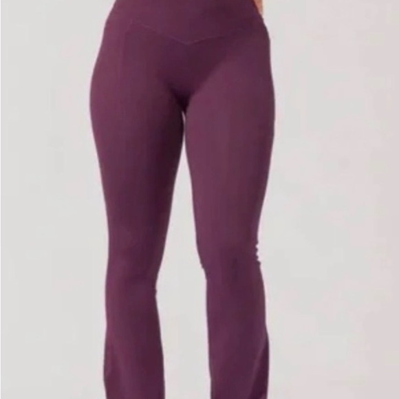POPFLEX Pants - POPFLEX Crisscross Hourglass Flared Legging- Winter Plum